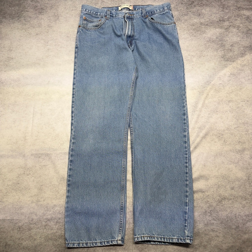 Levi's 505 Regular Fit Jeans Mens 36x32 Light Wash Blue Denim Vintage Y2K Skater